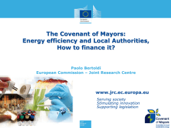 The Covenant of Mayors: Energy efficiency and Local Authorities, www.jrc.ec.europa.eu