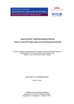 Improving the Trade-Development-Nexus: How to make EU trade policy more development-friendly