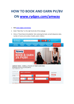 HOW TO BOOK AND EARN PV/BV ON  www.rydges.com/amway