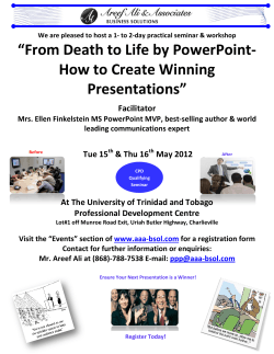 “From Death to Life by PowerPoint- How to Create Winning Presentations”