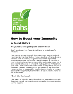 How to Boost your Immunity by Patrick Holford