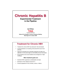 Chronic Hepatitis B Treatment for Chronic HBV Experimental Treatment