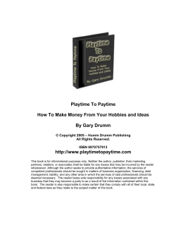 Playtime To Paytime By Gary Drumm