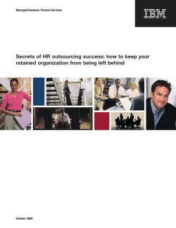 Secrets of HR outsourcing success: how to keep your October 2009