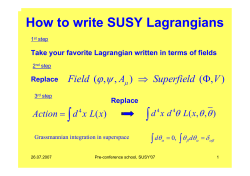 ∫ How to write SUSY Lagrangians ϕ ψ
