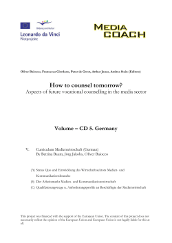 How to counsel tomorrow?  Volume – CD 5. Germany