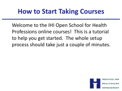 How to Start Taking Courses