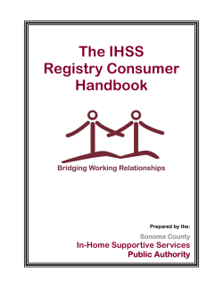 The IHSS Registry Consumer Handbook