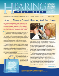 H earing How to Make a Smart Hearing Aid Purchase
