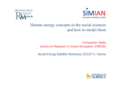 Human energy concepts in the social sciences Christopher Watts