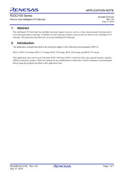 APPLICATION NOTE R32C/100 Series 1. Abstract