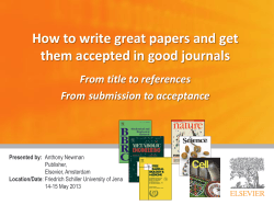 How to write great papers and get  From title to references