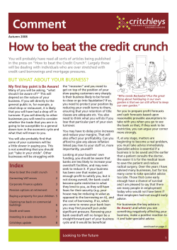 How to beat the credit crunch