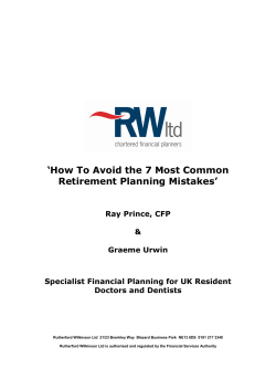 ‘How To Avoid the 7 Most Common Retirement Planning Mistakes’