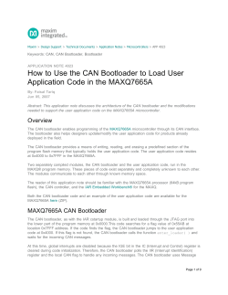 How to Use the CAN Bootloader to Load User