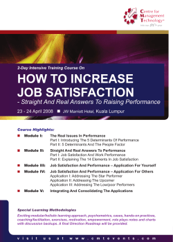 HOW TO INCREASE JOB SATISFACTION