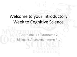 Welcome to your Introductory Week to Cognitive Science