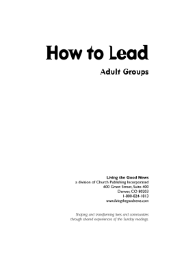 How to Lead Adult Groups