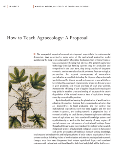 How to Teach Agroecology: A Proposal