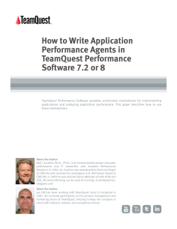 How to Write Application Performance Agents in TeamQuest Performance Software 7.2 or 8