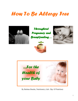 How To Be Allergy Free ....For the Health of your Baby