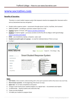 www.socrative.com  Trafford College – How to use www.Socrative.com Benefits of Socrative: