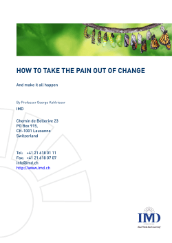 HOW TO TAKE THE PAIN OUT OF CHANGE