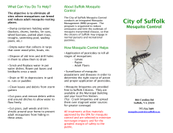 City of Suffolk What Can You Do To Help? About Suffolk Mosquito