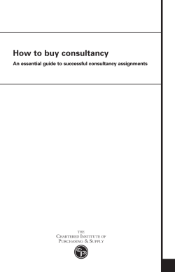 How to buy consultancy An essential guide to successful consultancy assignments