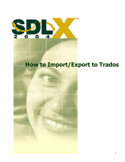 How to Import/Export to Trados 1
