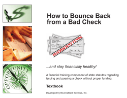 How to Bounce Back from a Bad Check ...and stay financially healthy!