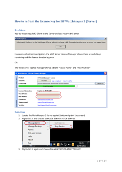 How to refresh the License Key for ISF Watchkeeper 3... Problem