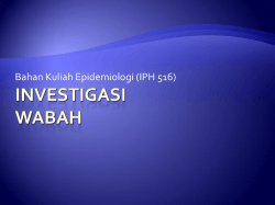 Bahan Kuliah Epidemiologi (IPH 516)