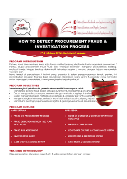 HOW TO DETECT PROCUREMENT FRAUD &amp; INVESTIGATION PROCESS  