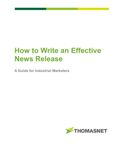 How to Write an Effective News Release  A Guide for Industrial Marketers
