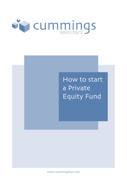 How to start a Private Equity Fund www.cummingslaw.com