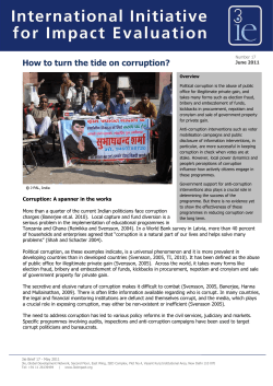 How to turn the tide on corruption?  June 2011