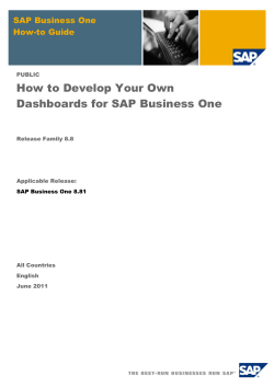 How to Develop Your Own Dashboards for SAP Business One How-to Guide