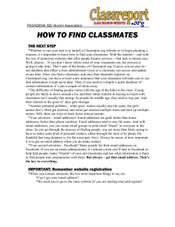HOW TO FIND CLASSMATES THE NEXT STEP