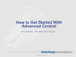How to Get Started With Advanced Control