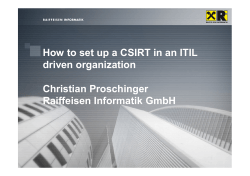 How to set up a CSIRT in an ITIL driven organization