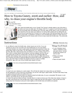How to Toyota Camry, 2006 and earlier: How, and why,...