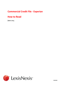 Commercial Credit File - Experian How to Read June 2014