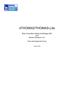 dTHOMAS/THOMAS-Lite Blue Cross Blue Shield of Michigan-EDI and