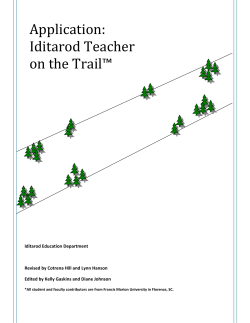 Application: Iditarod Teach er n the Trail™