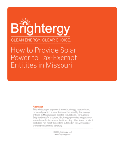 How to Provide Solar Power to Tax-Exempt Entitites in Missouri