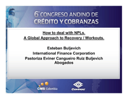 How to deal with NPLs. Esteban Buljevich International Finance Corporation
