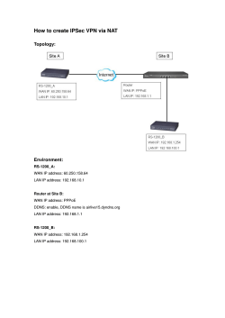 How to create IPSec VPN via NAT  Topology: Environment: