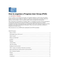 How to organize a Progress User Group (PUG)