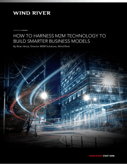 How to Harness M2M tecHnology to Build sMarter Business Models